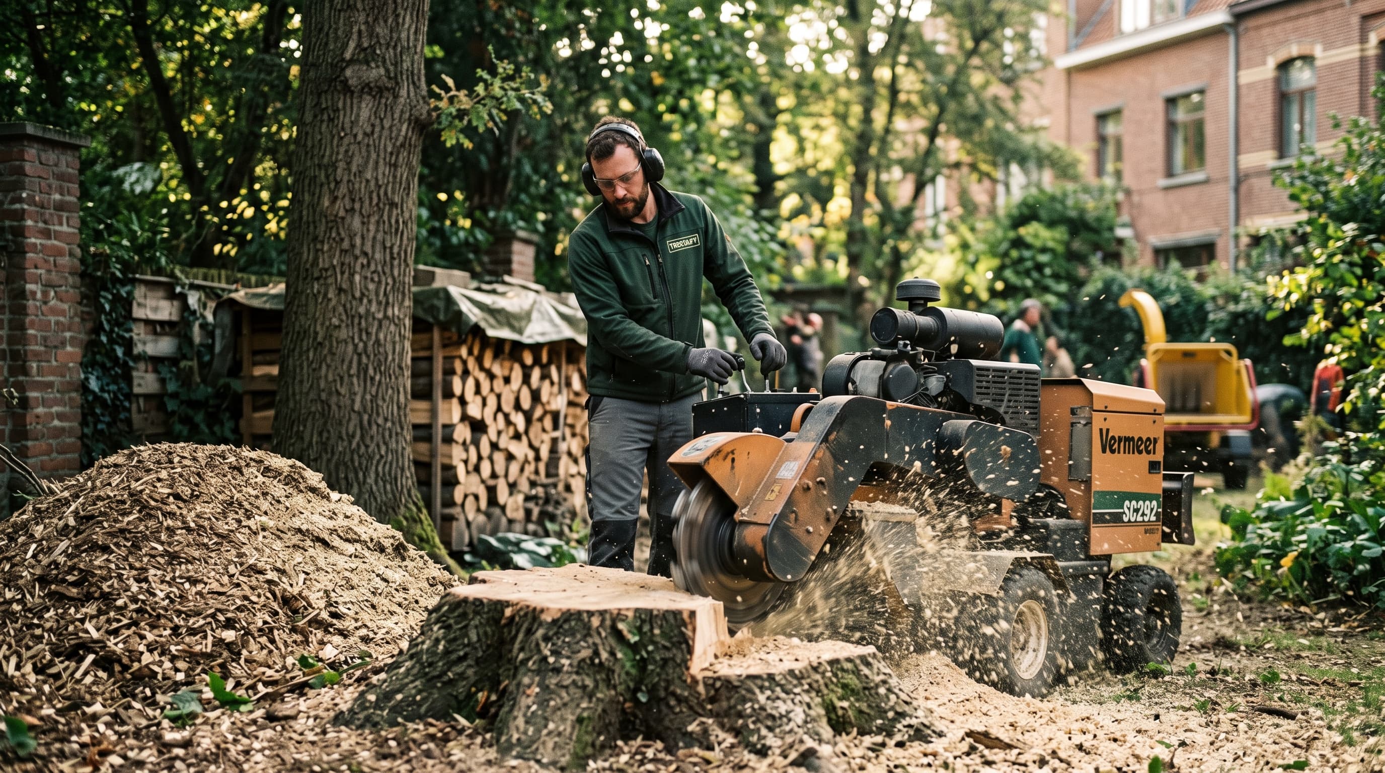 Dessouchage & valorisation du bois — intervention d'un arboriste Houppier à Luxembourg