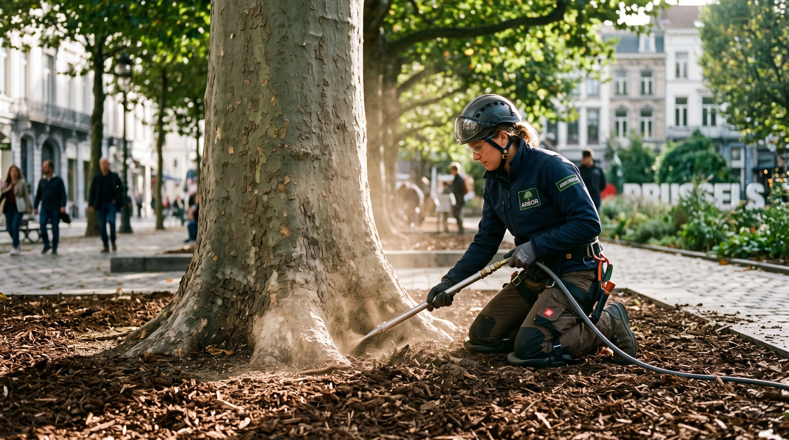 Soins & biostimulation des arbres — intervention d'un arboriste Houppier à Luxembourg
